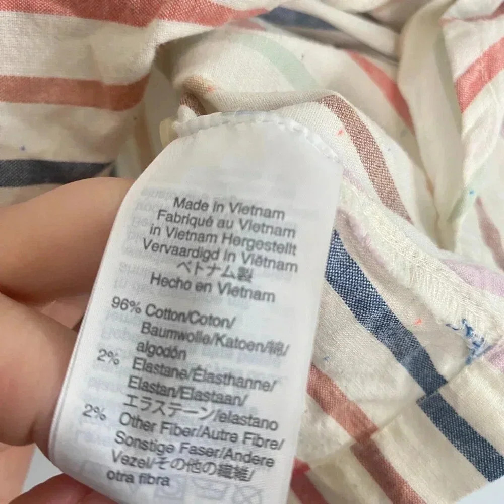 Madewell Striped Back Button Front Tie Top - Picture 10 of 16